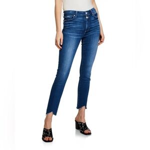 PAIGE Hoxton Split Raw Hem Ankle Dark Wash Jeans